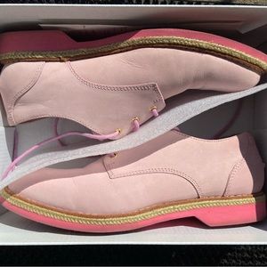 Sperry Delaney Light Rose Nubuk 7M Oxford Lace Tie Loafer Stud Pride